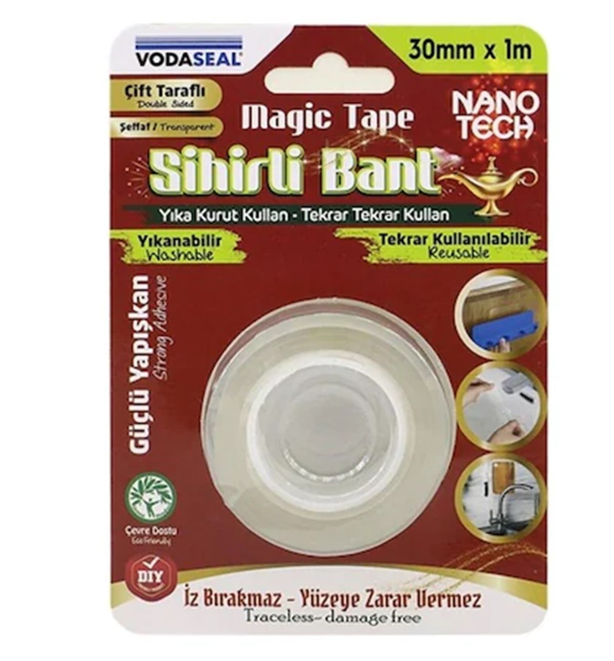 Vodaseal Nano Sihirli Bant 30Mm X 1 Mt Şeffaf