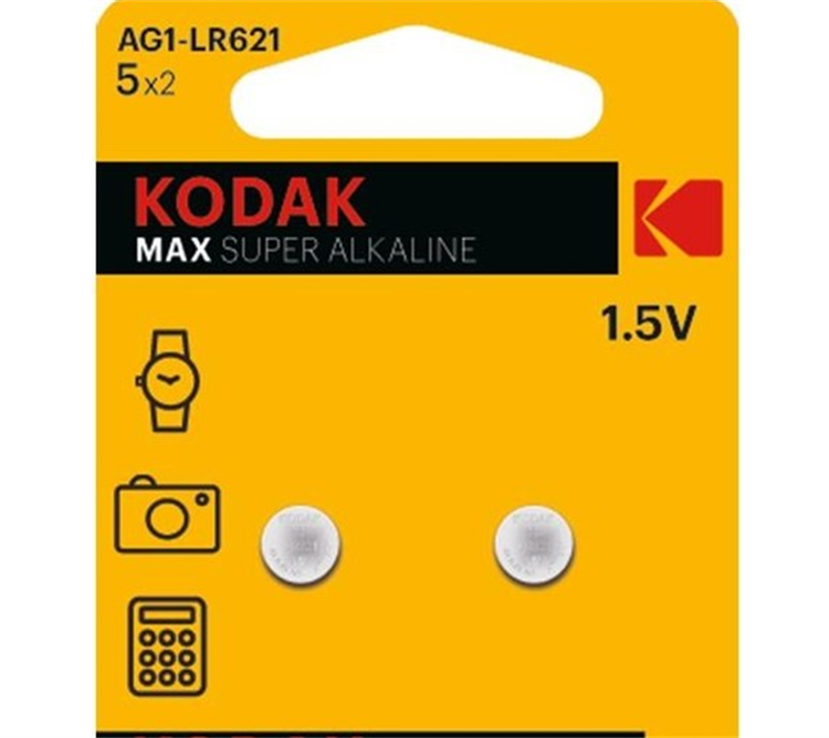 KODAK AG1/LR621 MAX ALKALİN DÜĞME PİL 2 Lİ