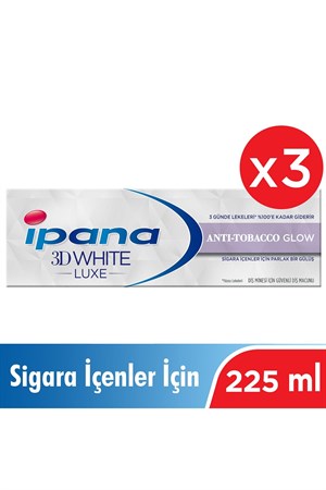 Diş MacunuIpana3 X 3 Boyutlu Beyazlık Luxe Diş Macunu Anti-tobacco Glow Sigara İçenler İçin 75 ml