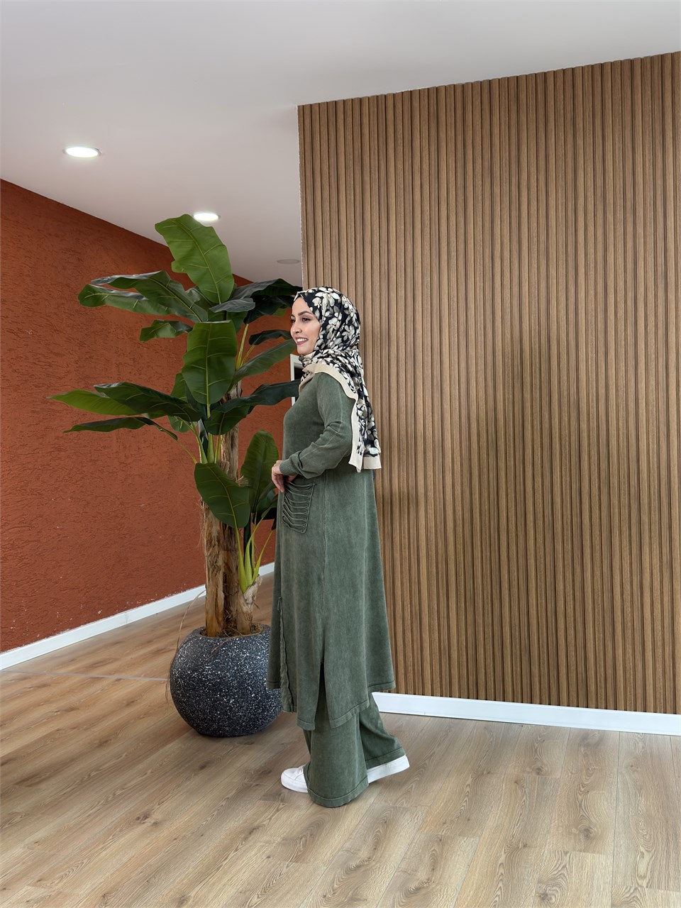 Aden % 100 Pamuk Tunik-Haki