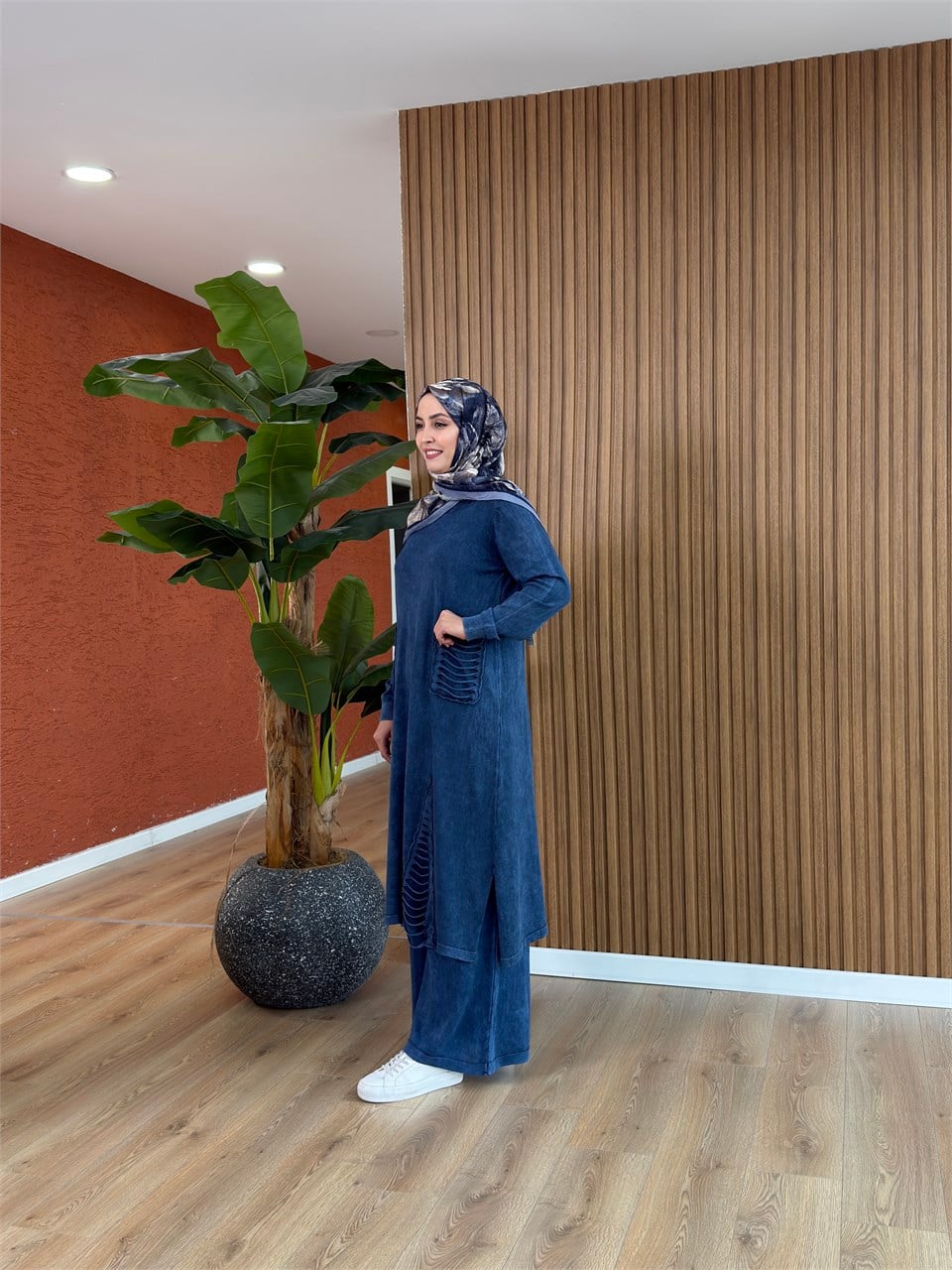 Aden % 100 Pamuk Tunik-Lacivert
