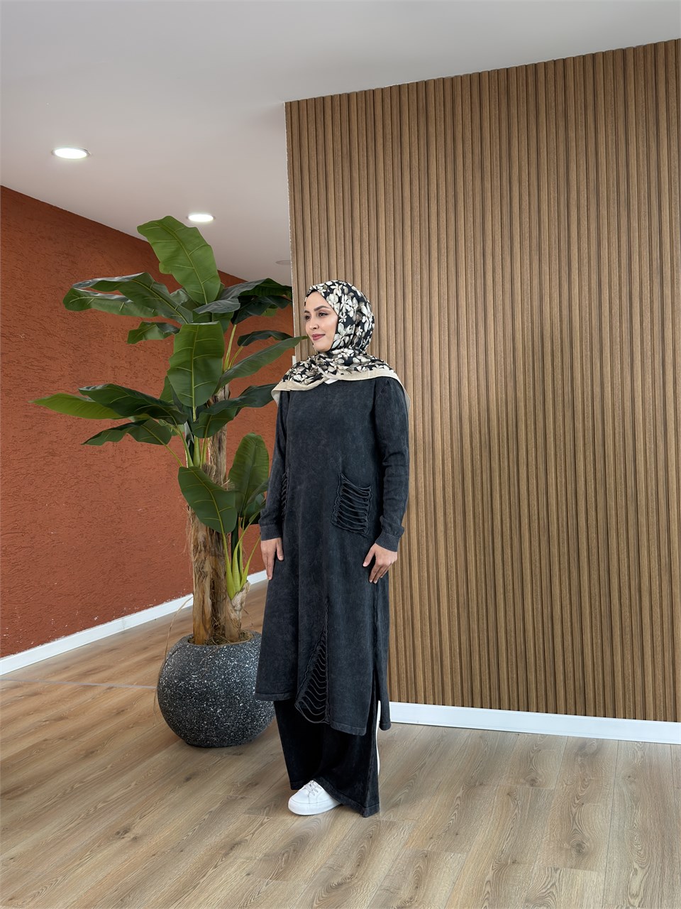 Aden % 100 Pamuk Tunik-Siyah