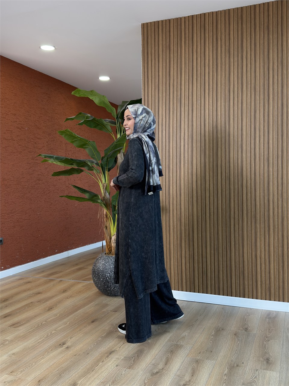 Asel % 100 Pamuk Tunik-Siyah