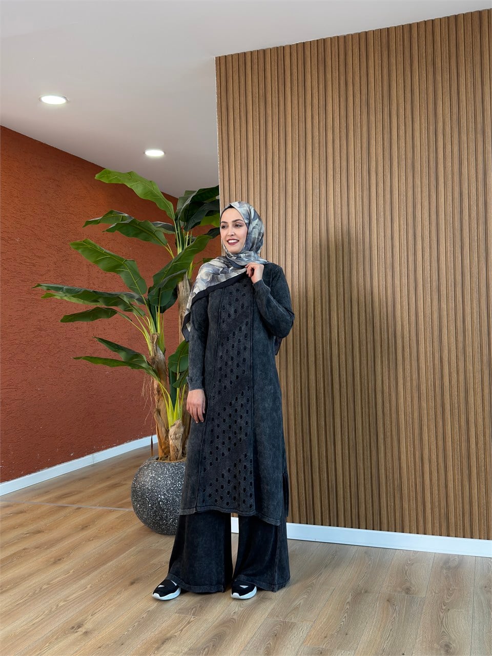 Asel % 100 Pamuk Tunik-Siyah