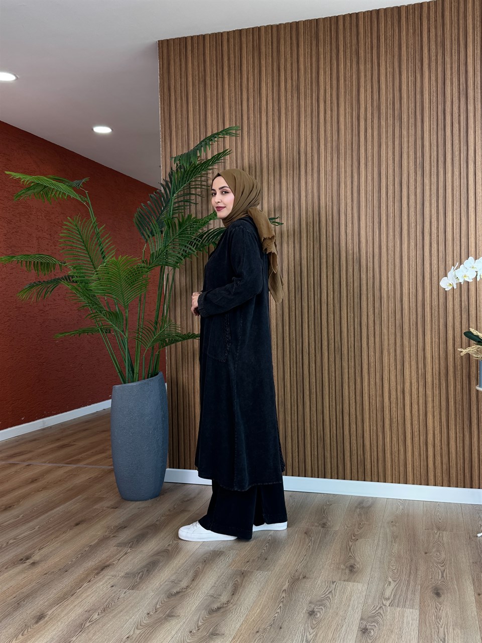 Berna Tencel Pamuk Takım-Siyah