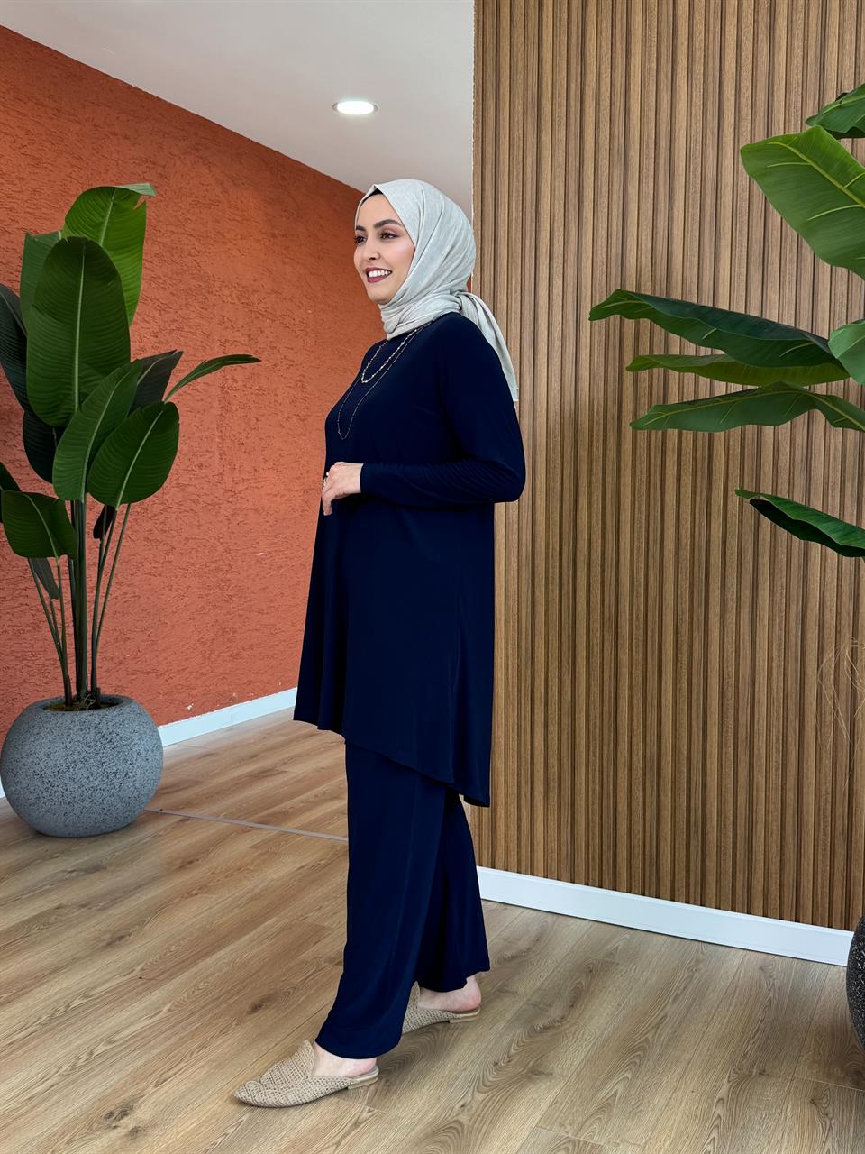 Cemre Sendy Pantolonlu Takım - Lacivert
