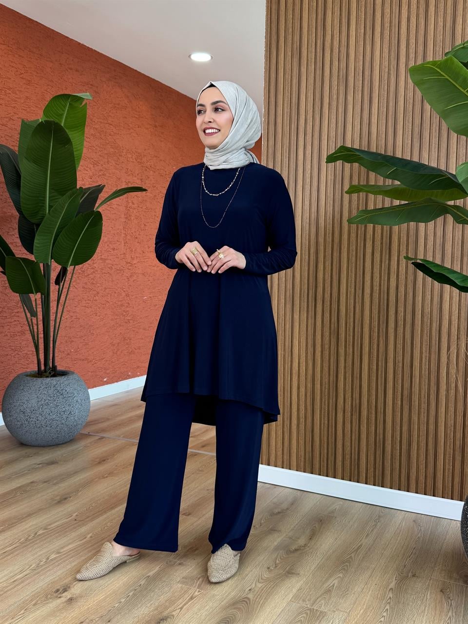 Cemre Sendy Pantolonlu Takım - Lacivert