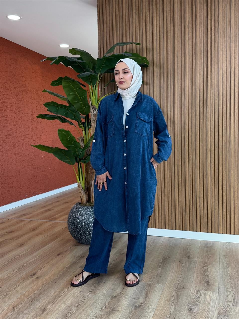 Esinti  Ara Boy Pamuk Tunik - Mavi