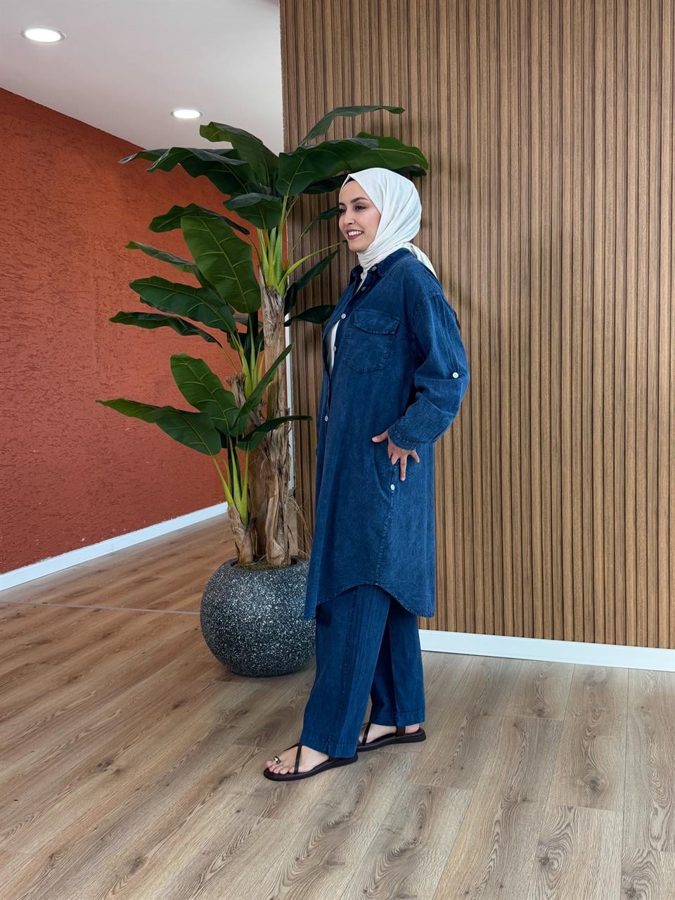 Esinti  Ara Boy Pamuk Tunik - Mavi