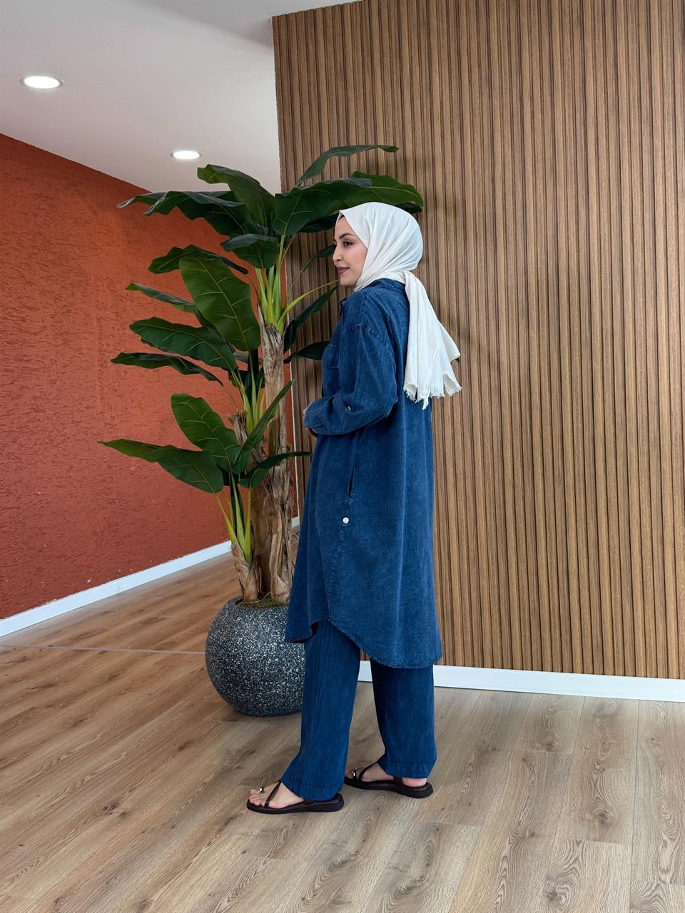 Esinti  Ara Boy Pamuk Tunik - Mavi