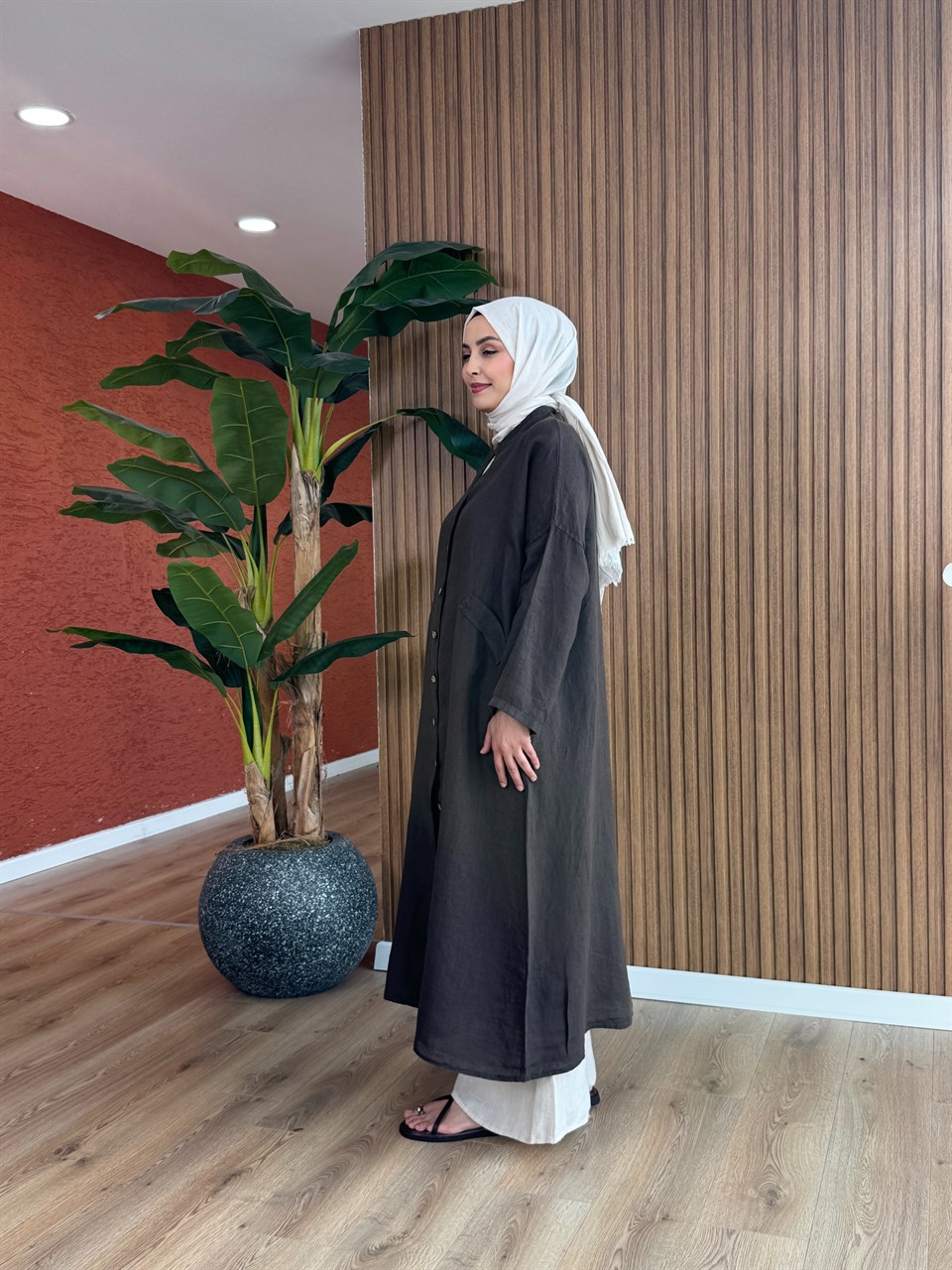 Lina  Ham Keten Kap-Kahverengi