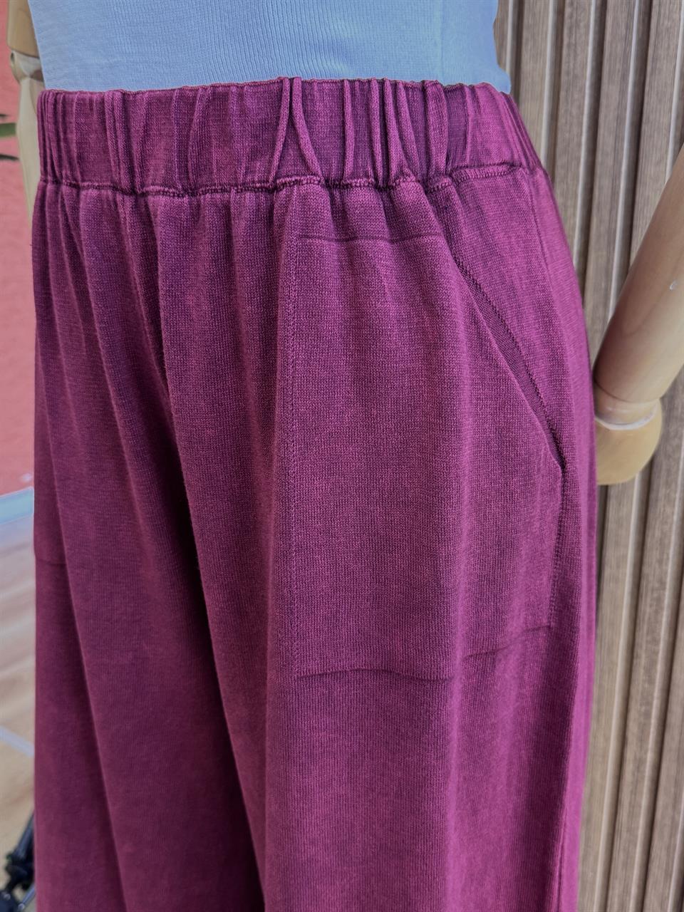 Kadın % 100 Pamuk Pantolon-Bordo