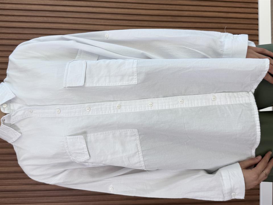 Kadın Pamuk Gömlek-Beyaz