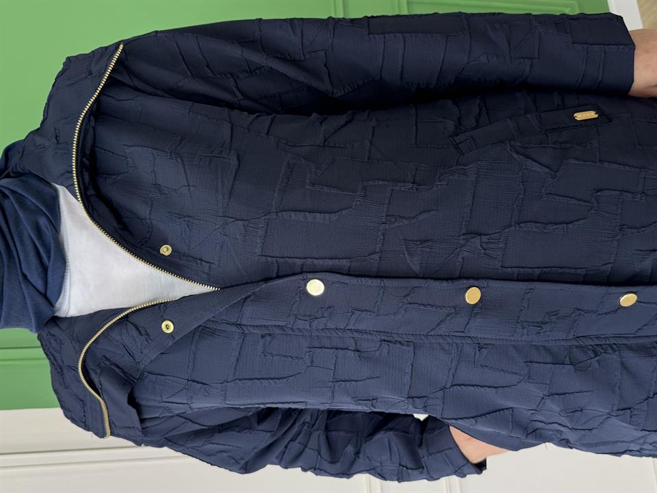 Kadın Tam Boy Kapitone Kap - Lacivert