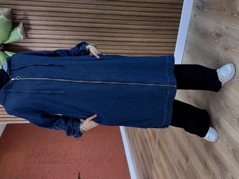 Kadın Tencel Kot Kap-Lacivert