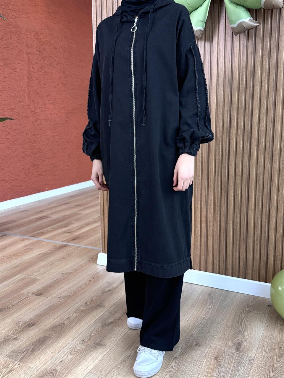 Kadın Tencel Kot Kap-Lacivert