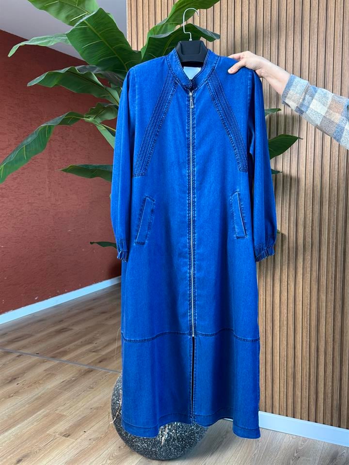 Maysa Kadın Tencel Kot Kap-Mavi