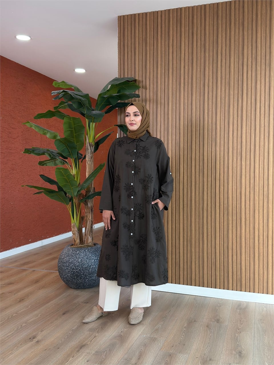 Merve Pamuk Tunik-Kahverengi