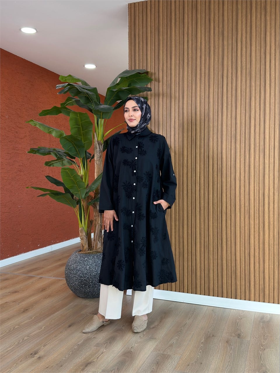 Merve Pamuk Tunik-Siyah