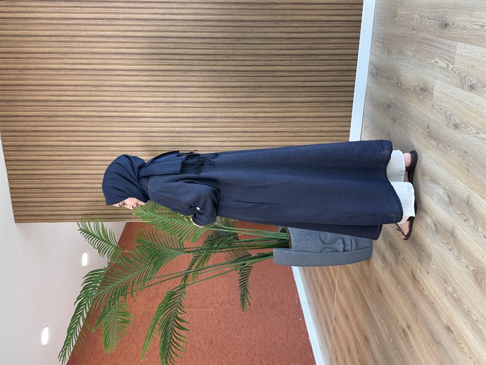 Nare Ham Keten Tunik-Lacivert