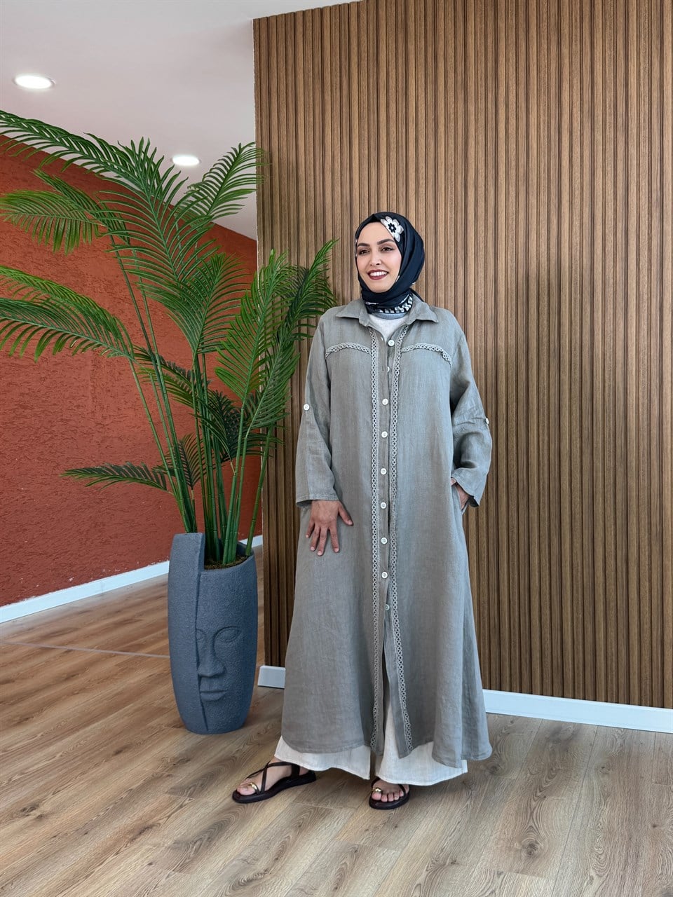 Nare Ham Keten Tunik-Vizon