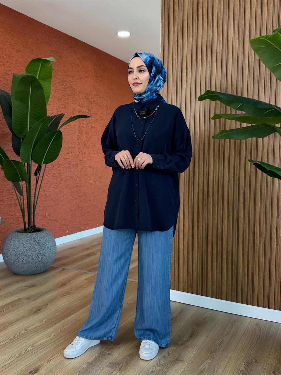 Neva Tensel Pantolon - Mavi