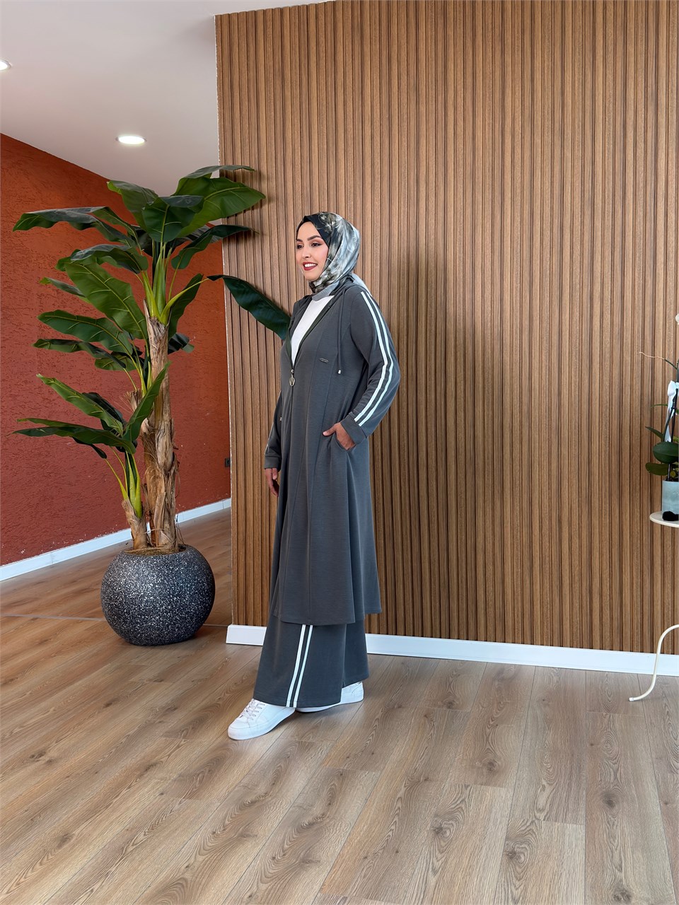 Nora Şerit Detay Takım-Haki