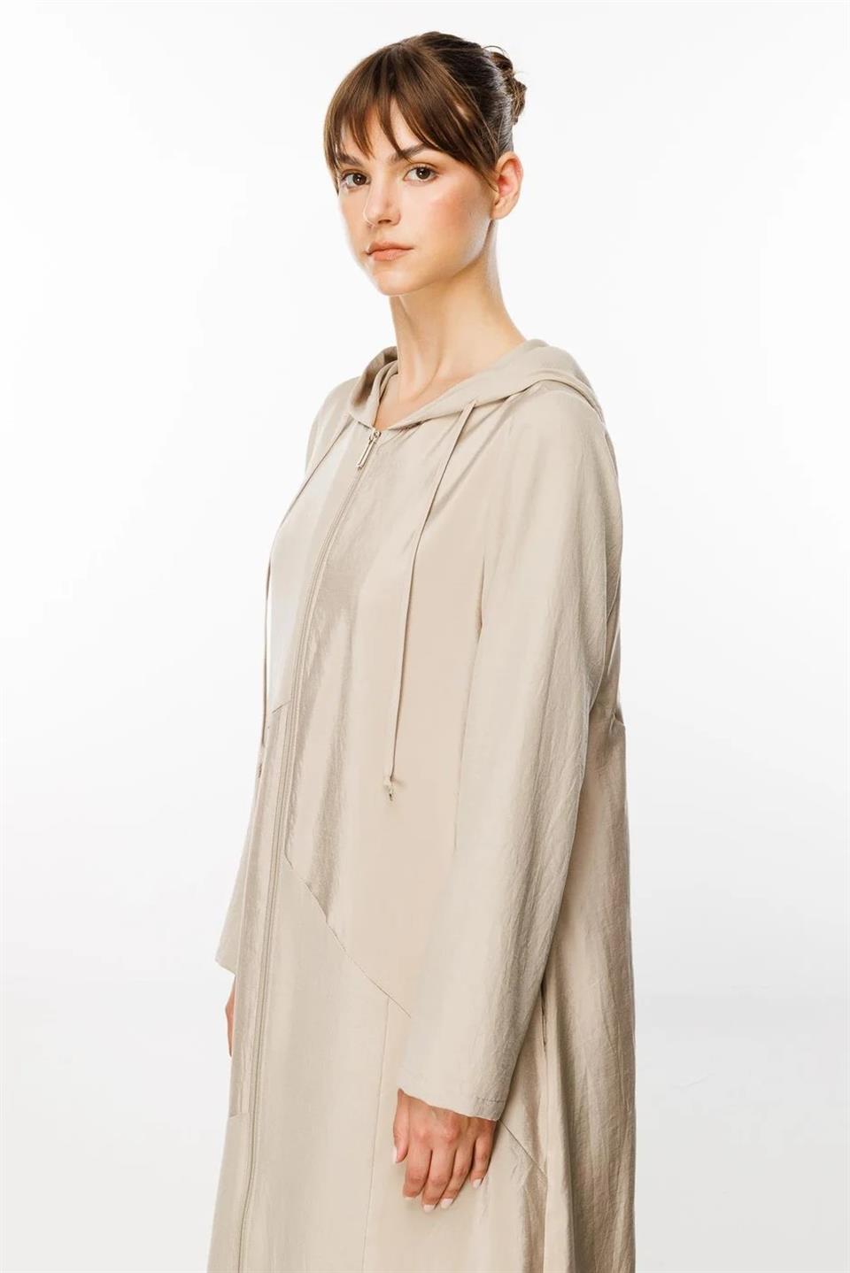 PERCHE İnce İpekçe Dokulu Hafif Kap Ferace-Taş