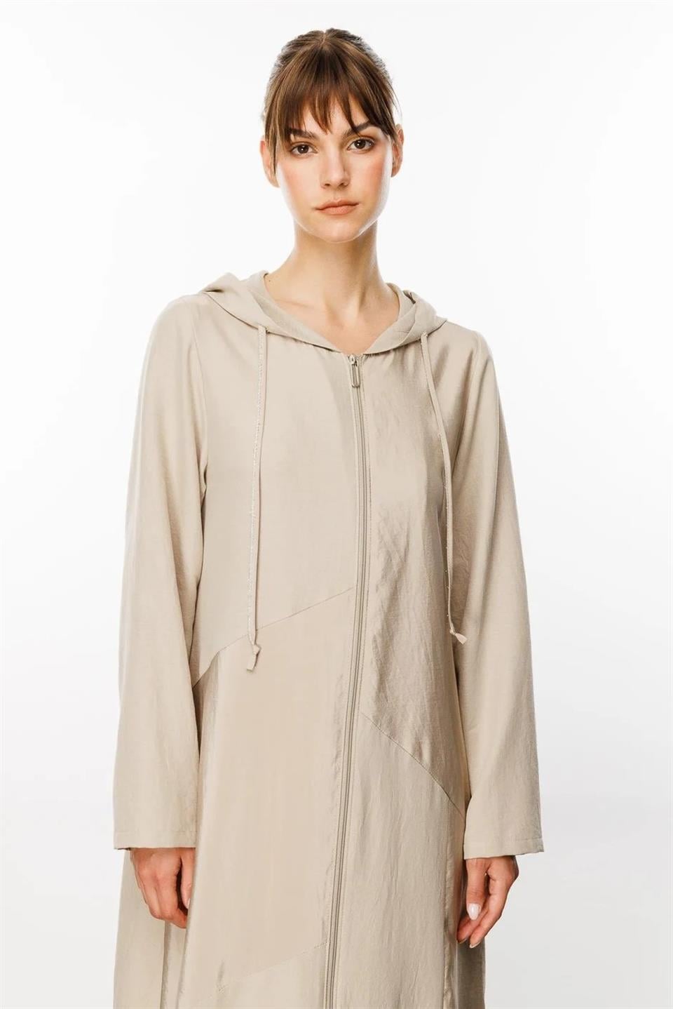 PERCHE İnce İpekçe Dokulu Hafif Kap Ferace-Taş