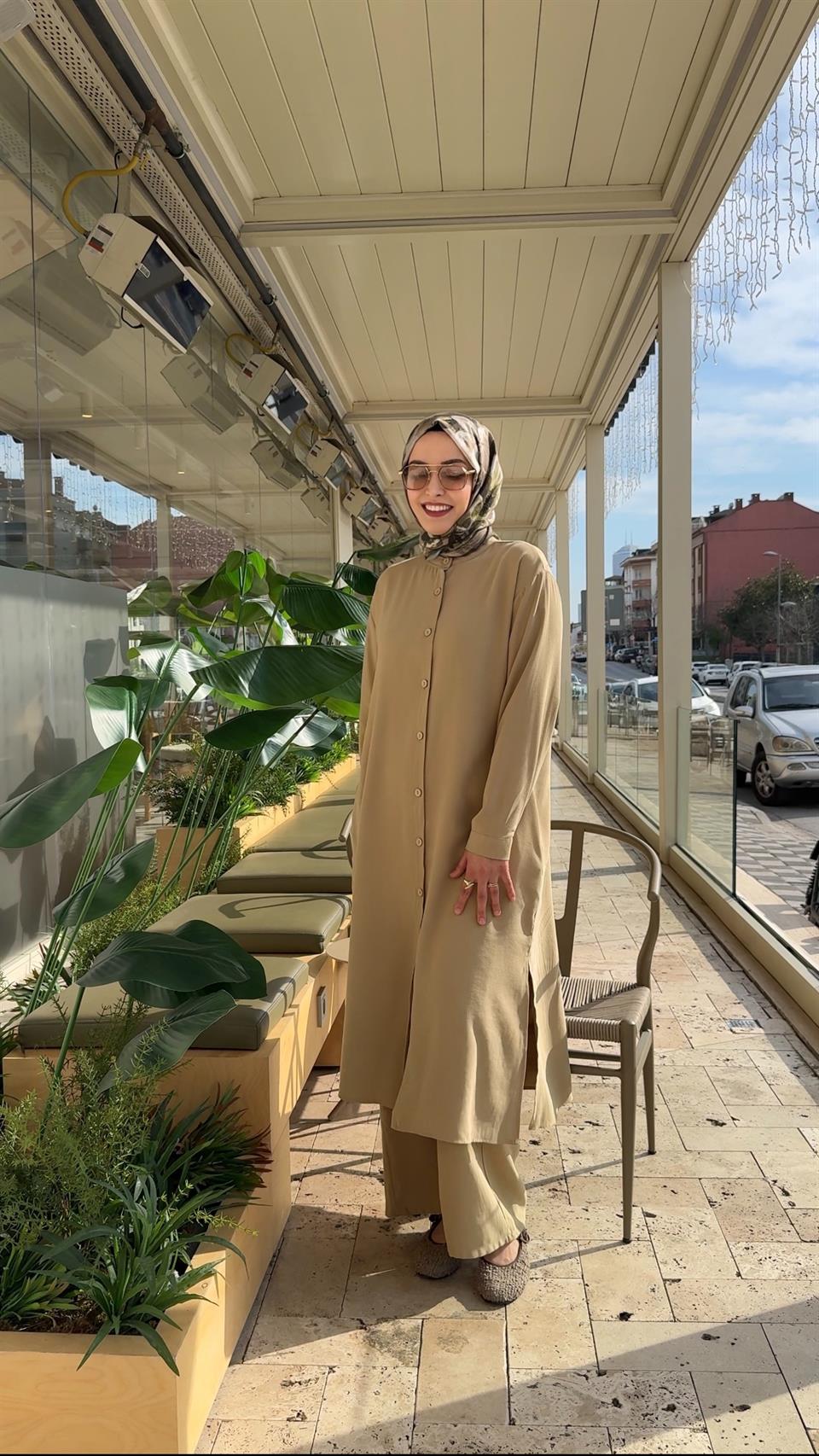 Rana Tensel Takım - Yağ Yeşili