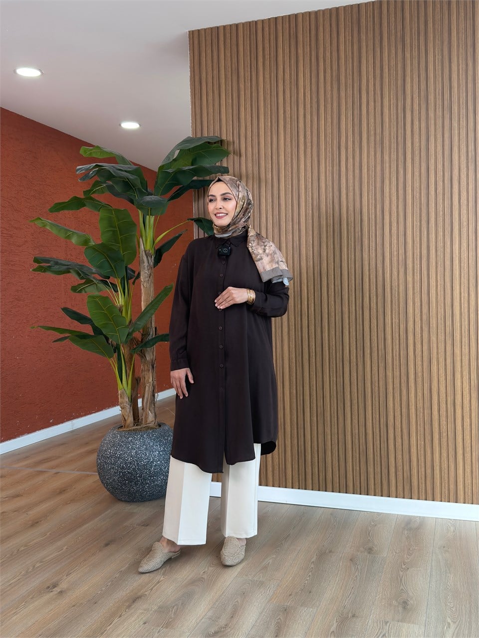 Pelin Tensel Ara Boy Tunik-Kahverengi