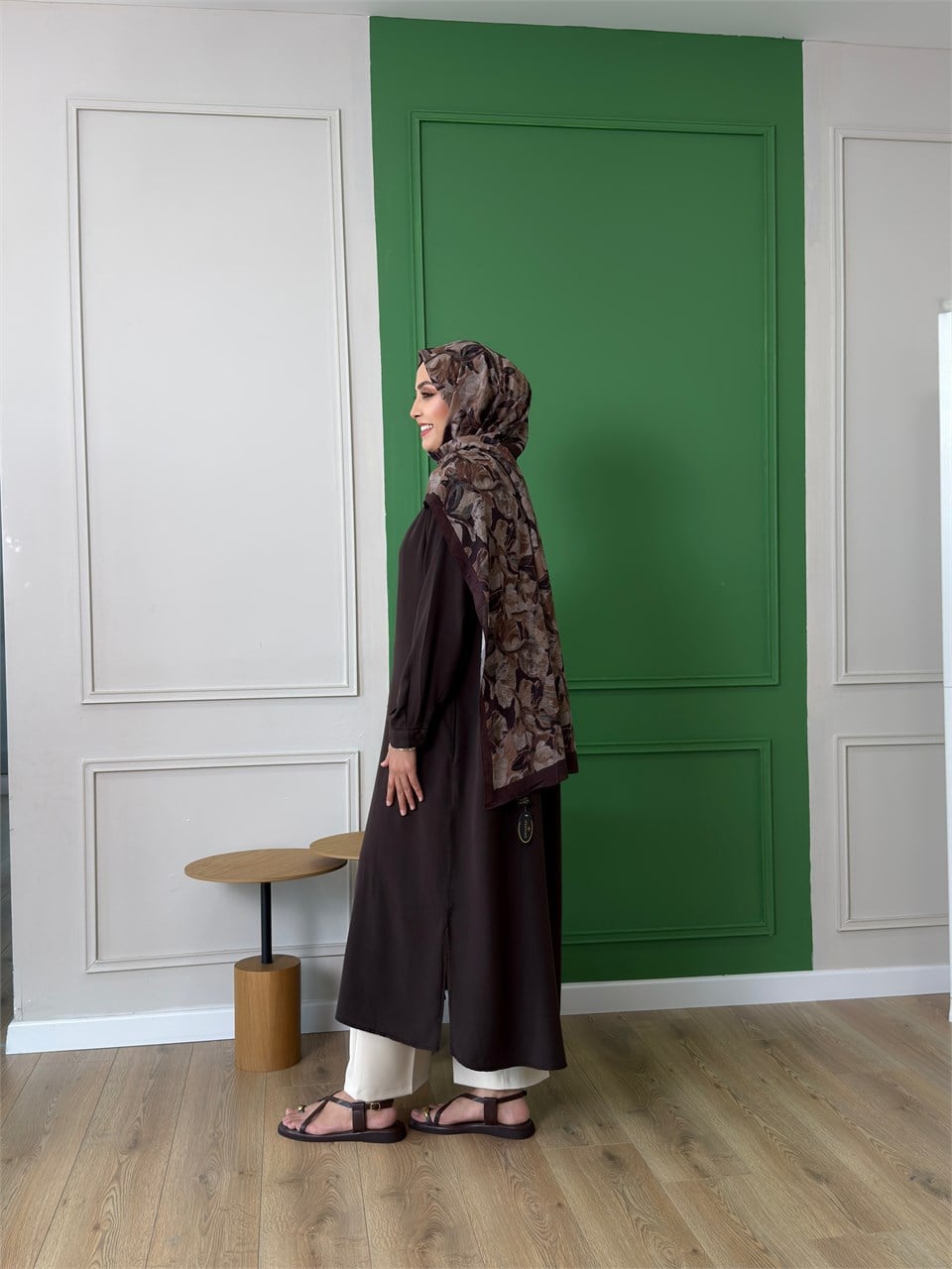 Vera Tensel Tam Boy Tunik - Kahverengi