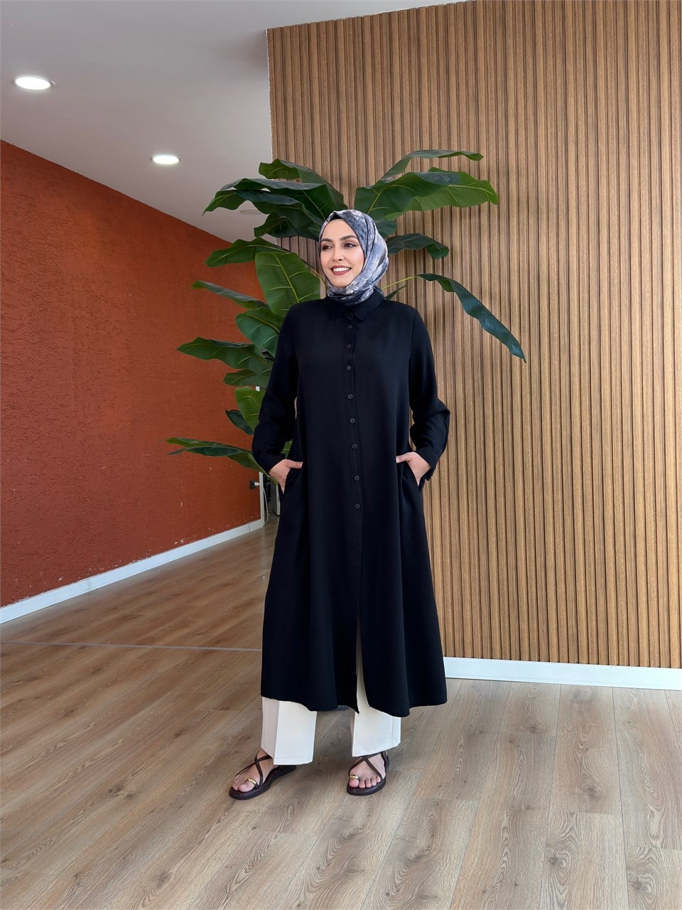 Vera Tensel Tam Boy Tunik  - Siyah