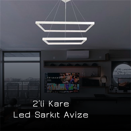 Led Sarkıt Avize 2'li Kare  PL 30011