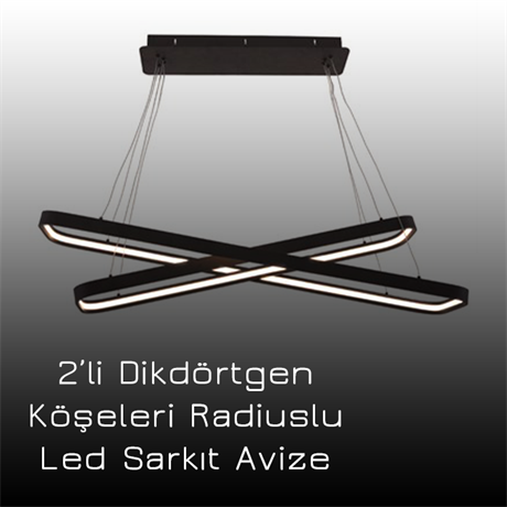 Led Sarkıt Avize Dikdörtgen Köşeleri Radiuslu  PL 30022