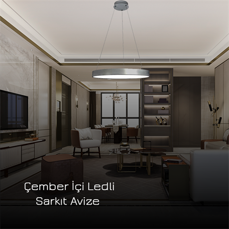 Çember İçi Ledli Sarkıt Avize  PL 3014S-140-80