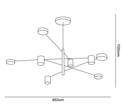 8 modüllü Led Sarkıt Avize Monolux ML 84010