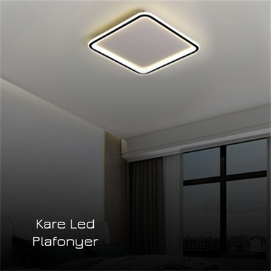 Monolux Kare Model Led İç-Dış Aydınlatmalı Plafonyer 60x60 cm ML 54101