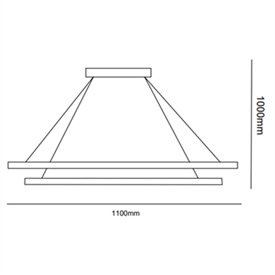 Led Sarkıt Avize 2li Dikdörtgen Köşeleri Radiuslu Monolux ML 30024