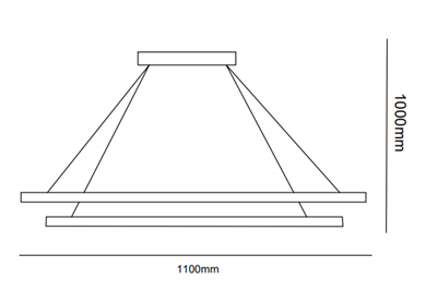 Led Sarkıt Avize 2li Dikdörtgen Model Monolux ML 61122