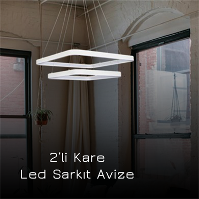Led Sarkıt Avize 2li Kare Monolux ML 30012