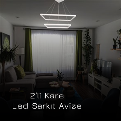 Led Sarkıt Avize 2li Kare Monolux ML 30011
