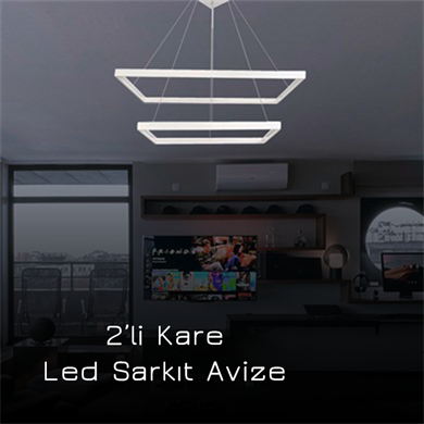 Led Sarkıt Avize 2li Kare Monolux ML 30011