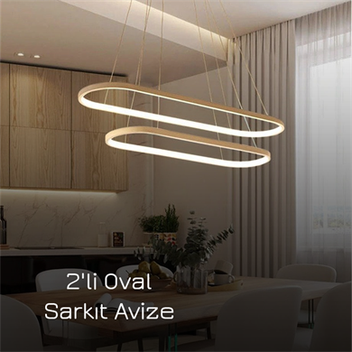 Led Sarkıt Avize 2li Oval Model Monolux ML 30064