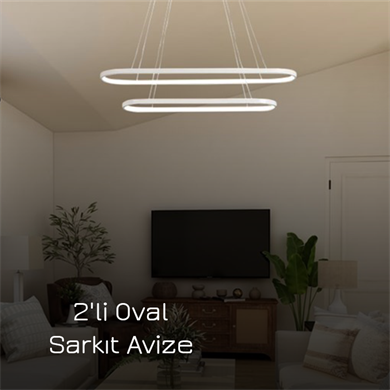 Led Sarkıt Avize 2li Oval Model Monolux ML 30064