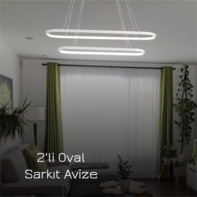 Led Sarkıt Avize 2li Oval Model Monolux ML 30064