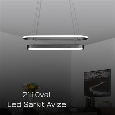 Led Sarkıt Avize 2li Oval Monolux  ML 34205