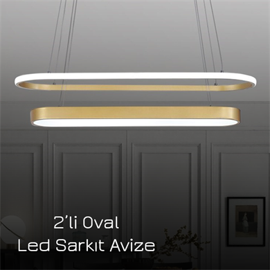 Led Sarkıt Avize 2li Oval Monolux  ML 34205