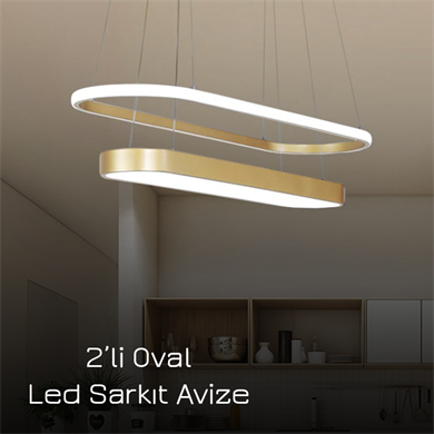 Led Sarkıt Avize 2li Oval Monolux  ML 34205