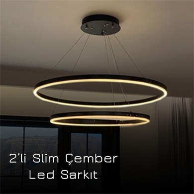 Led Sarkıt Avize 2li Slim Çember Monolux ML 30042